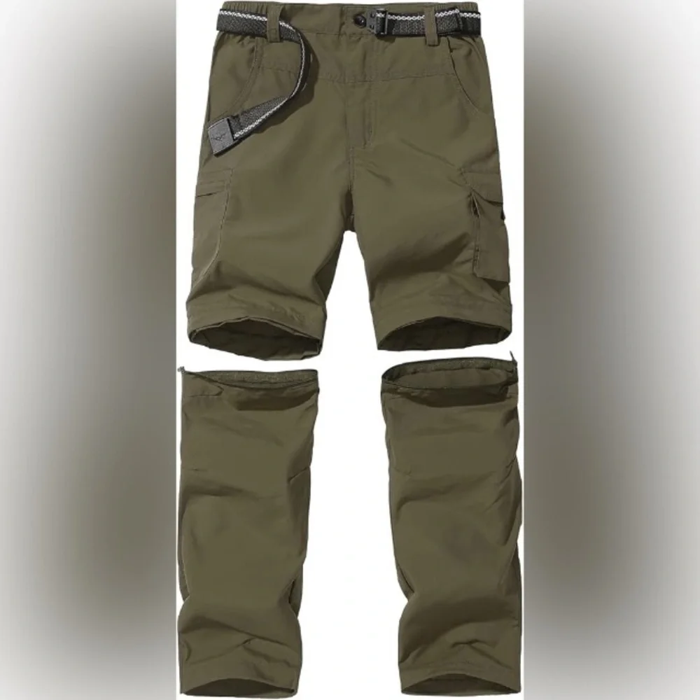 Boy Scouts Cargo Uniform Pants Shorts Convertible Green Hiking Zip Off Outdoor